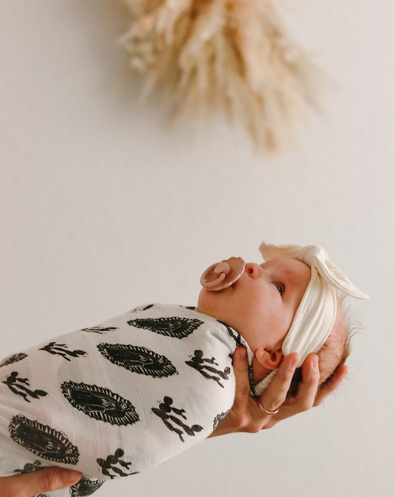Be A Heart Christian Catholic Baby Swaddle Receiving Blanket (Our Lady of Guadalupe) - Image 2